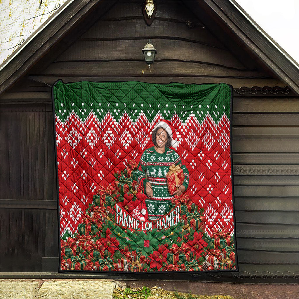 Fannie Lou Hamer Christmas Quilt Retro Ugly Christmas Pattern Civil Rights Activist