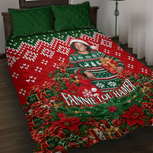 Fannie Lou Hamer Christmas Quilt Bed Set Retro Ugly Christmas Pattern Civil Rights Activist