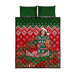 Fannie Lou Hamer Christmas Quilt Bed Set Retro Ugly Christmas Pattern Civil Rights Activist