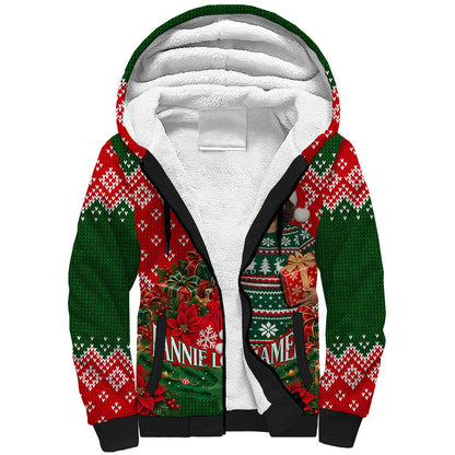 Fannie Lou Hamer Christmas Sherpa Hoodie Retro Ugly Christmas Pattern Civil Rights Activist