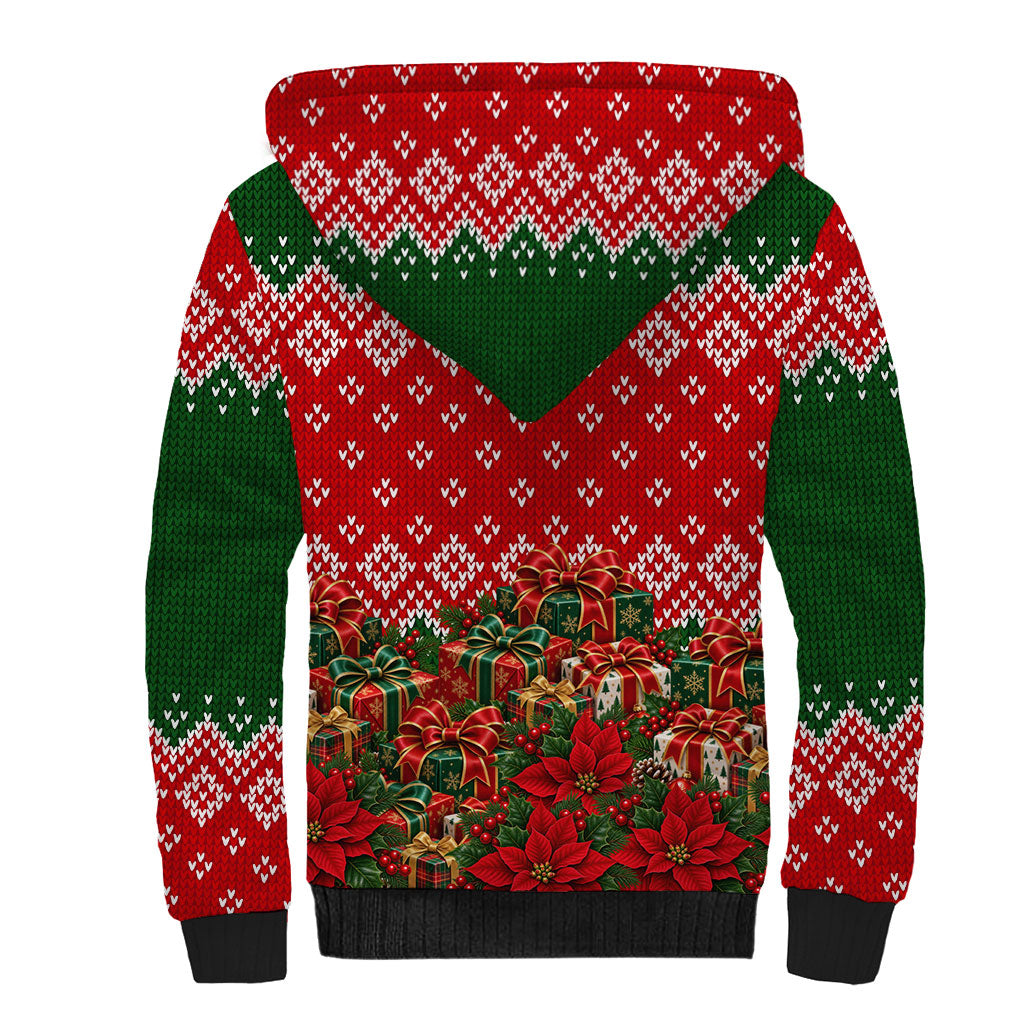 Fannie Lou Hamer Christmas Sherpa Hoodie Retro Ugly Christmas Pattern Civil Rights Activist