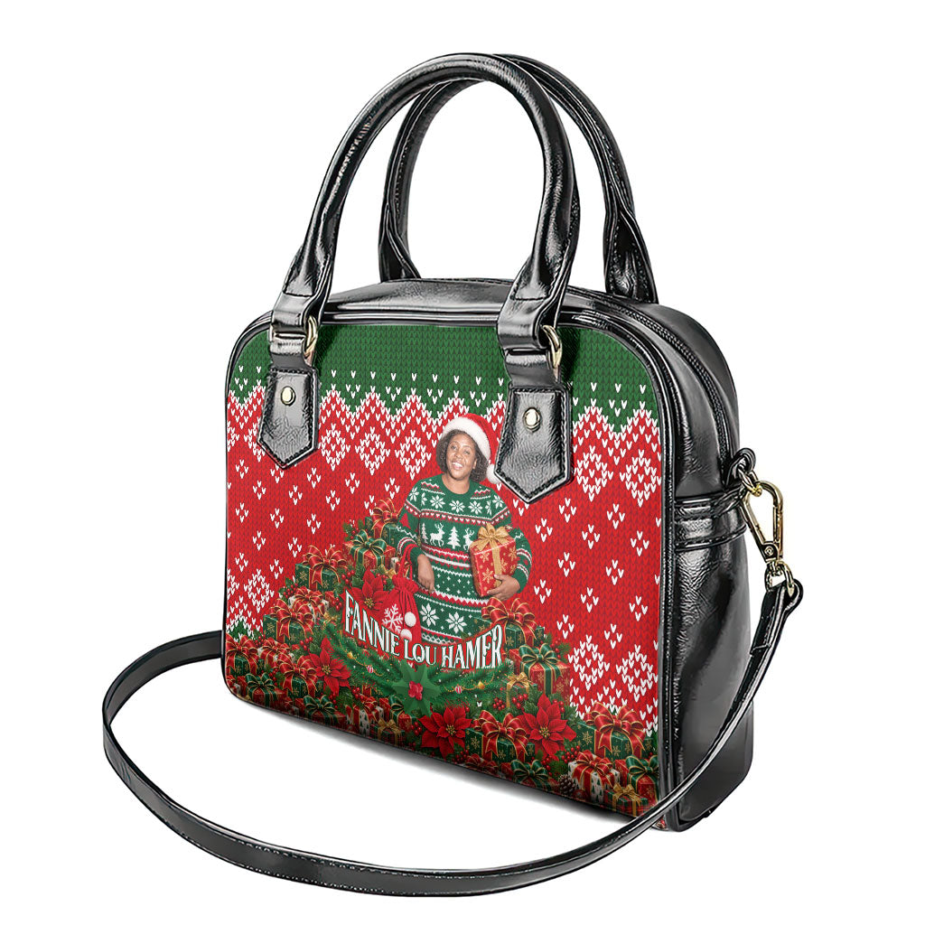 Fannie Lou Hamer Christmas Shoulder Handbag Retro Ugly Christmas Pattern Civil Rights Activist
