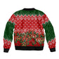 Fannie Lou Hamer Christmas Sleeve Zip Bomber Jacket Retro Ugly Christmas Pattern Civil Rights Activist