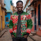 Fannie Lou Hamer Christmas Sleeve Zip Bomber Jacket Retro Ugly Christmas Pattern Civil Rights Activist
