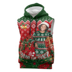 Fannie Lou Hamer Christmas Sleeveless Hoodie Retro Ugly Christmas Pattern Civil Rights Activist