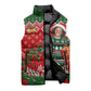 Fannie Lou Hamer Christmas Sleeveless Puffer Jacket Retro Ugly Christmas Pattern Civil Rights Activist