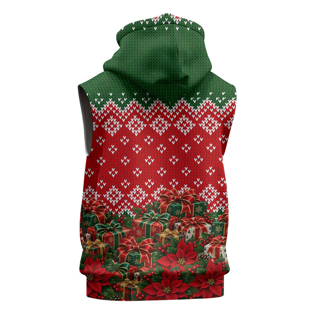 Fannie Lou Hamer Christmas Sleeveless Zip Hoodie Retro Ugly Christmas Pattern Civil Rights Activist