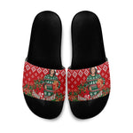 Fannie Lou Hamer Christmas Slide Sandals Retro Ugly Christmas Pattern Civil Rights Activist