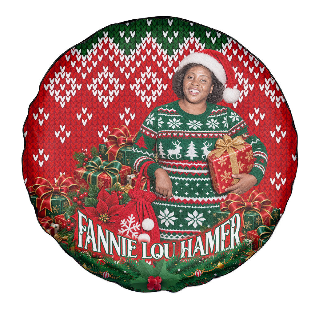 Fannie Lou Hamer Christmas Spare Tire Cover Retro Ugly Christmas Pattern Civil Rights Activist