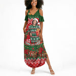 Fannie Lou Hamer Christmas Summer Maxi Dress Retro Ugly Christmas Pattern Civil Rights Activist