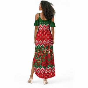 Fannie Lou Hamer Christmas Summer Maxi Dress Retro Ugly Christmas Pattern Civil Rights Activist