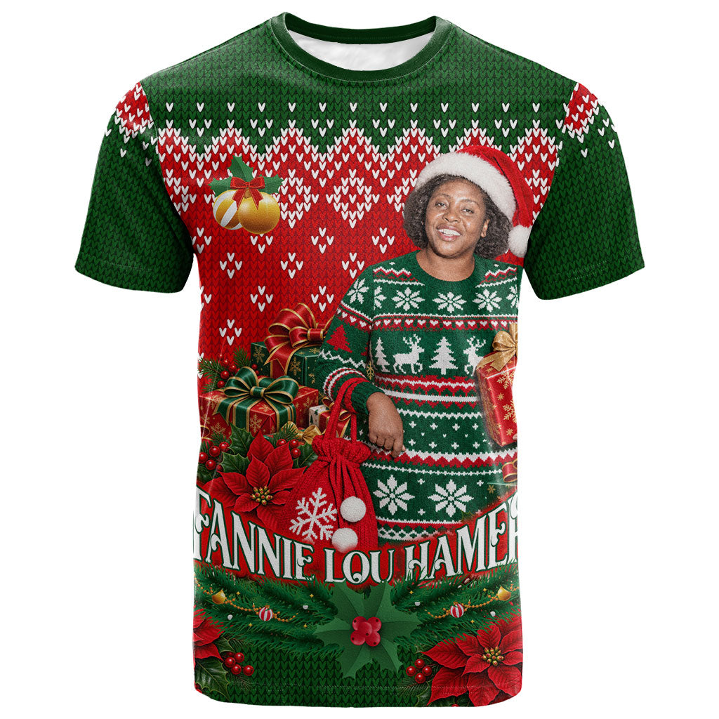 Fannie Lou Hamer Christmas T shirt Retro Ugly Christmas Pattern Civil Rights Activist