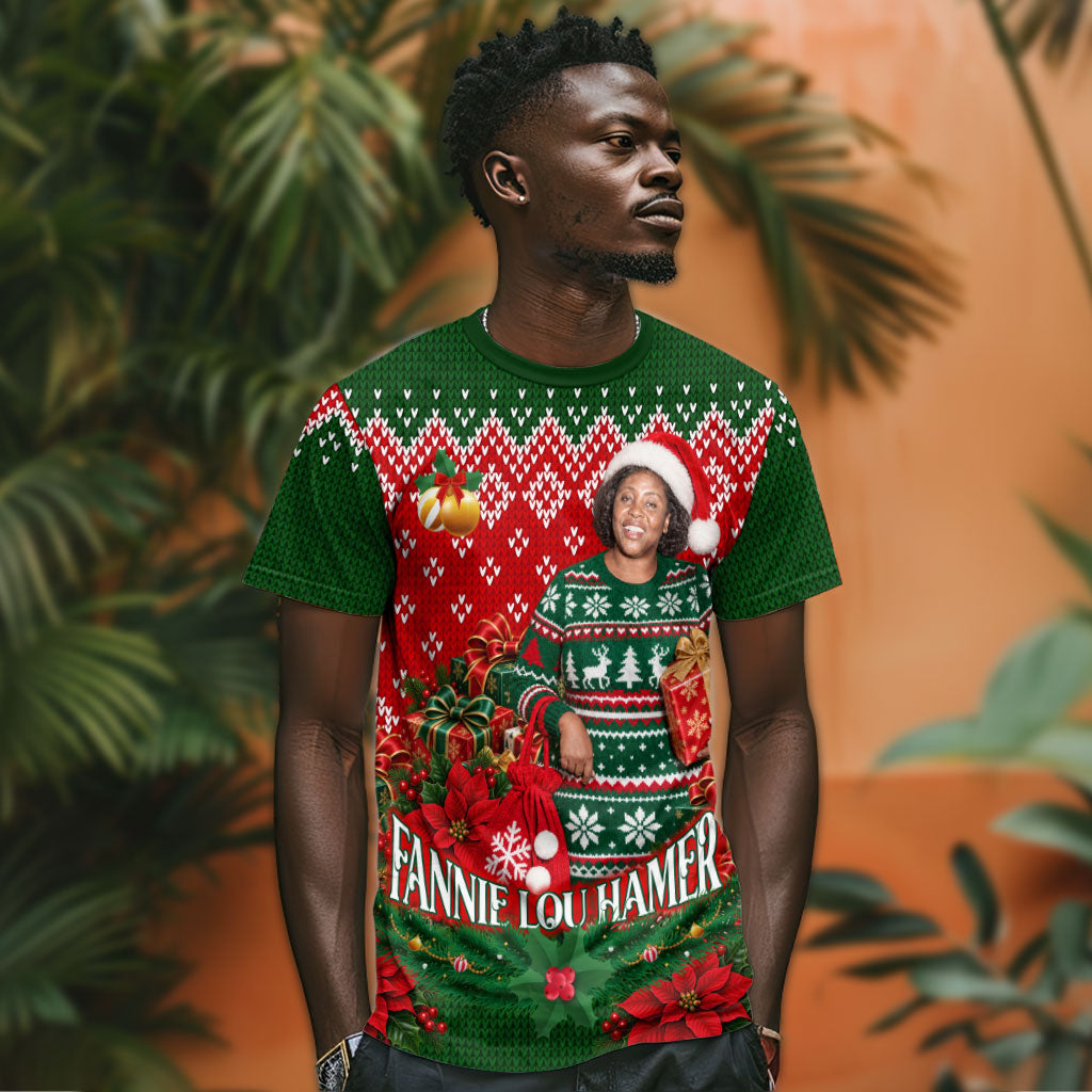 Fannie Lou Hamer Christmas T shirt Retro Ugly Christmas Pattern Civil Rights Activist