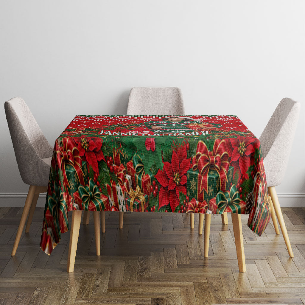 Fannie Lou Hamer Christmas Tablecloth Retro Ugly Christmas Pattern Civil Rights Activist