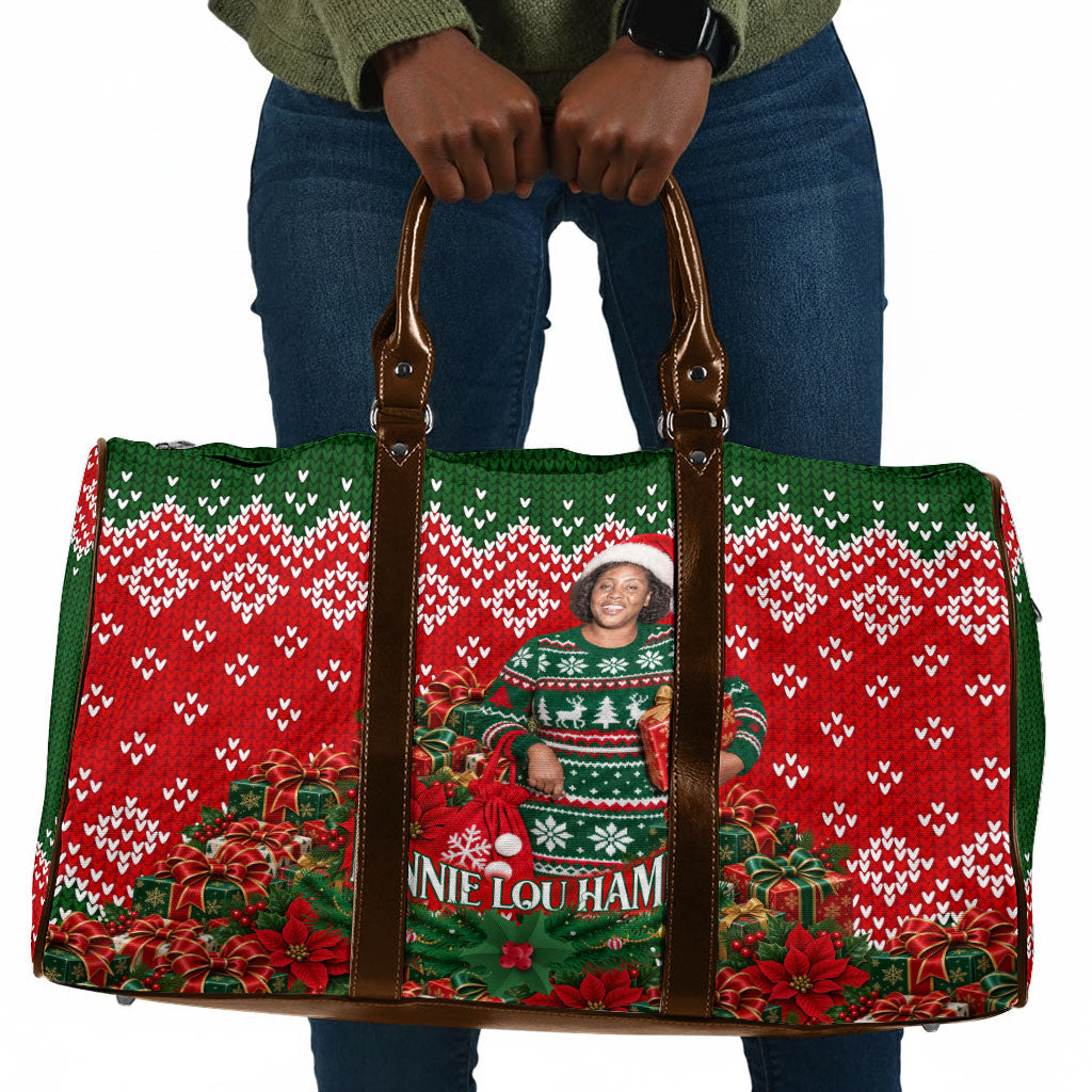 Fannie Lou Hamer Christmas Travel Bag Retro Ugly Christmas Pattern Civil Rights Activist