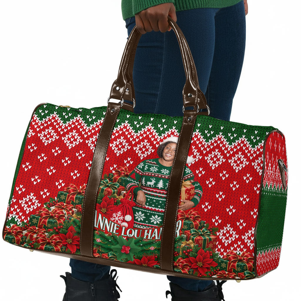 Fannie Lou Hamer Christmas Travel Bag Retro Ugly Christmas Pattern Civil Rights Activist