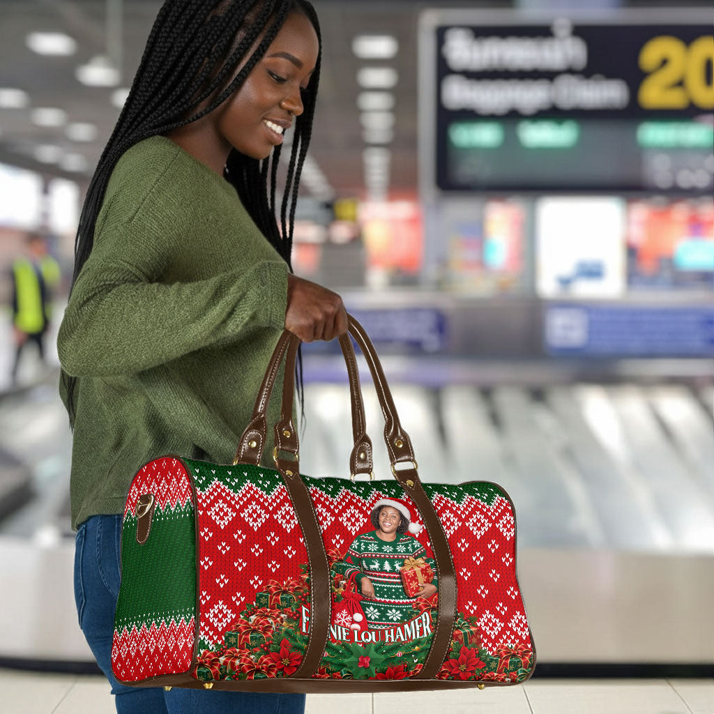 Fannie Lou Hamer Christmas Travel Bag Retro Ugly Christmas Pattern Civil Rights Activist