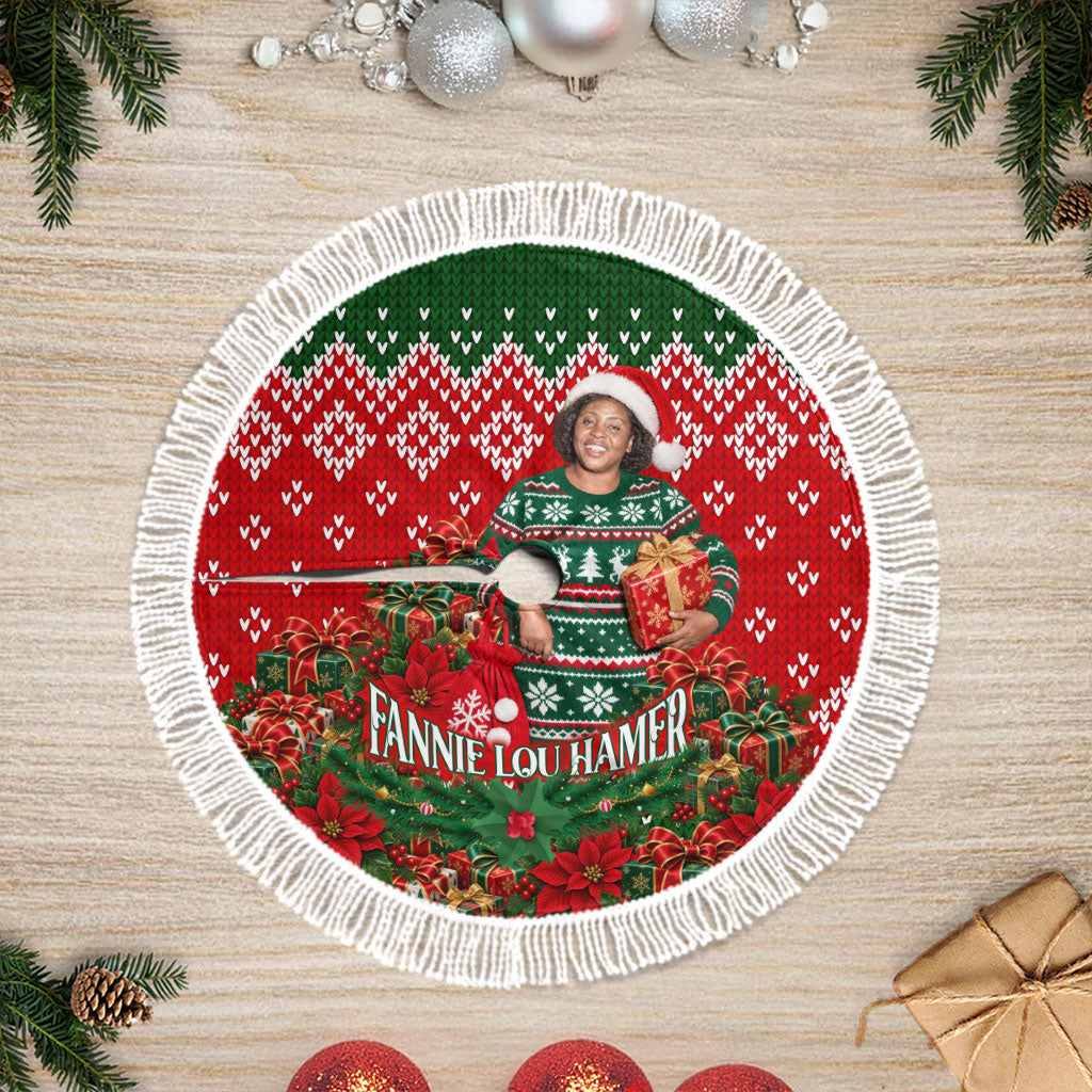 Fannie Lou Hamer Christmas Tree Skirt Retro Ugly Christmas Pattern Civil Rights Activist