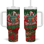 Fannie Lou Hamer Christmas Tumbler With Handle Retro Ugly Christmas Pattern Civil Rights Activist