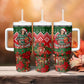 Fannie Lou Hamer Christmas Tumbler With Handle Retro Ugly Christmas Pattern Civil Rights Activist