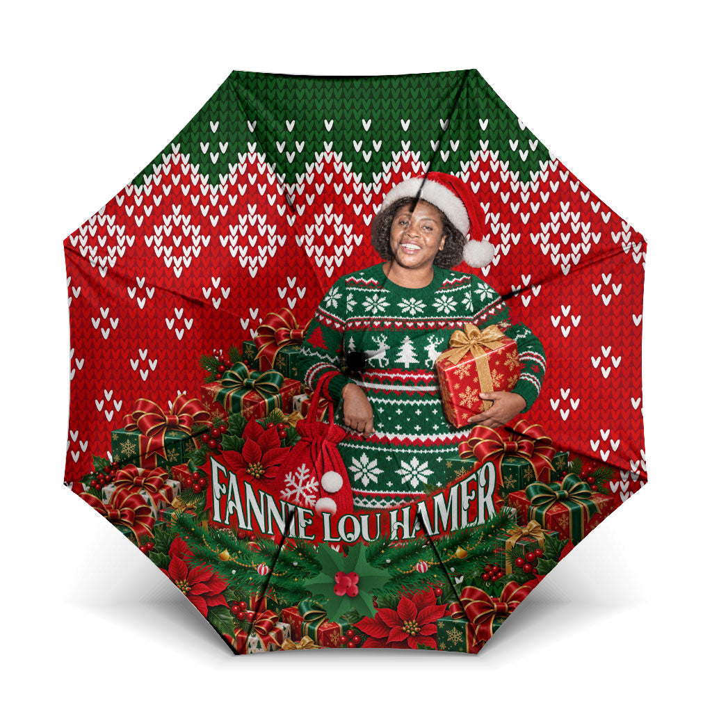 Fannie Lou Hamer Christmas Umbrella Retro Ugly Christmas Pattern Civil Rights Activist