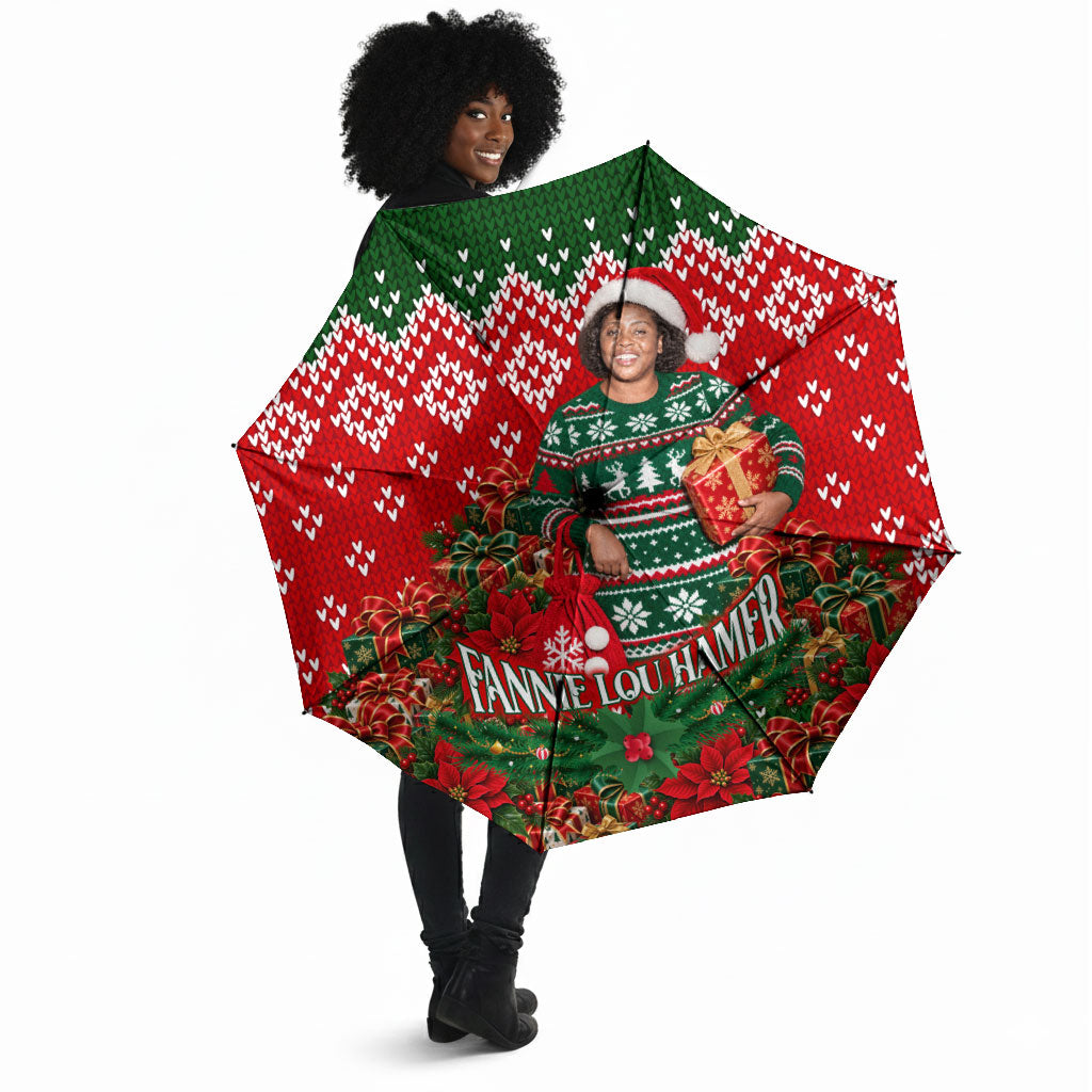 Fannie Lou Hamer Christmas Umbrella Retro Ugly Christmas Pattern Civil Rights Activist