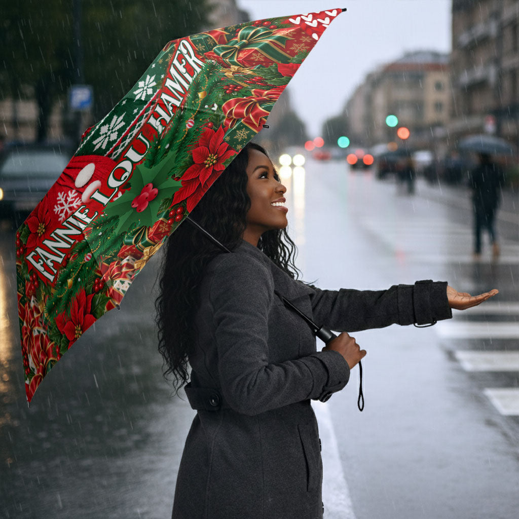 Fannie Lou Hamer Christmas Umbrella Retro Ugly Christmas Pattern Civil Rights Activist
