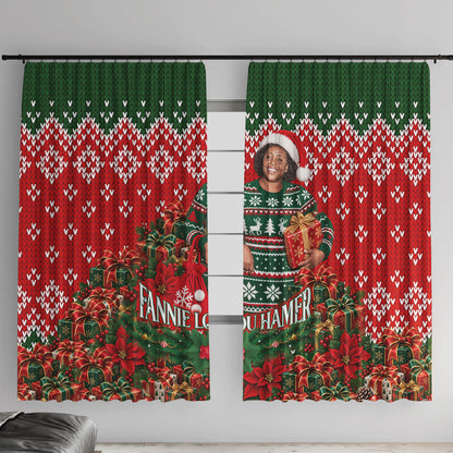 Fannie Lou Hamer Christmas Window Curtain Retro Ugly Christmas Pattern Civil Rights Activist