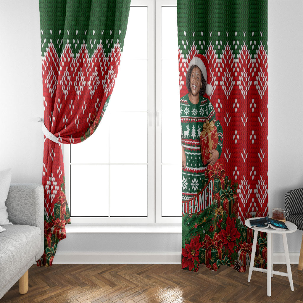 Fannie Lou Hamer Christmas Window Curtain Retro Ugly Christmas Pattern Civil Rights Activist