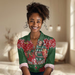 Fannie Lou Hamer Christmas Women Casual Shirt Retro Ugly Christmas Pattern Civil Rights Activist