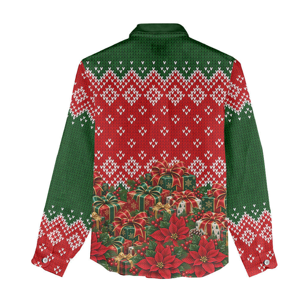 Fannie Lou Hamer Christmas Women Casual Shirt Retro Ugly Christmas Pattern Civil Rights Activist
