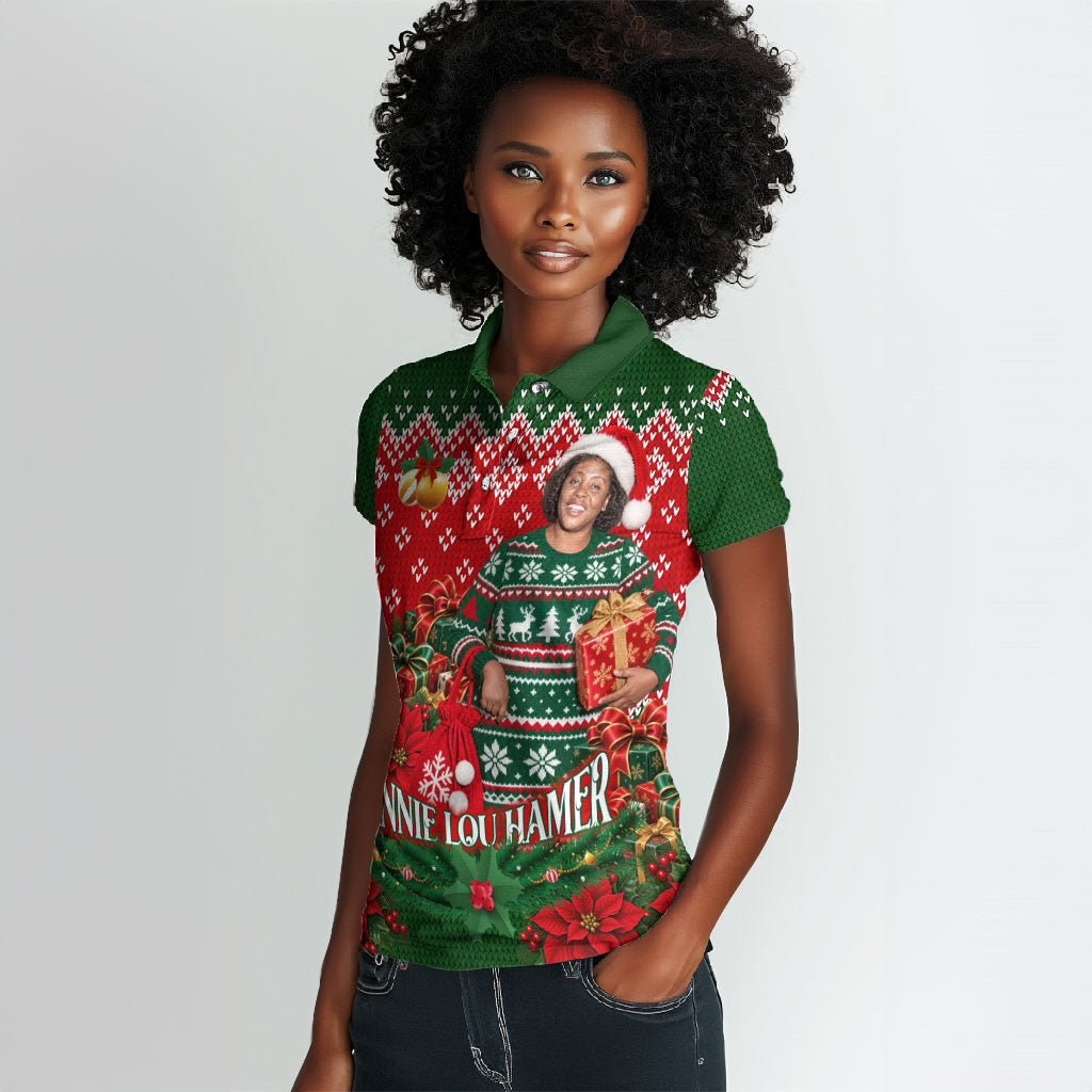 Fannie Lou Hamer Christmas Women Polo Shirt Retro Ugly Christmas Pattern Civil Rights Activist