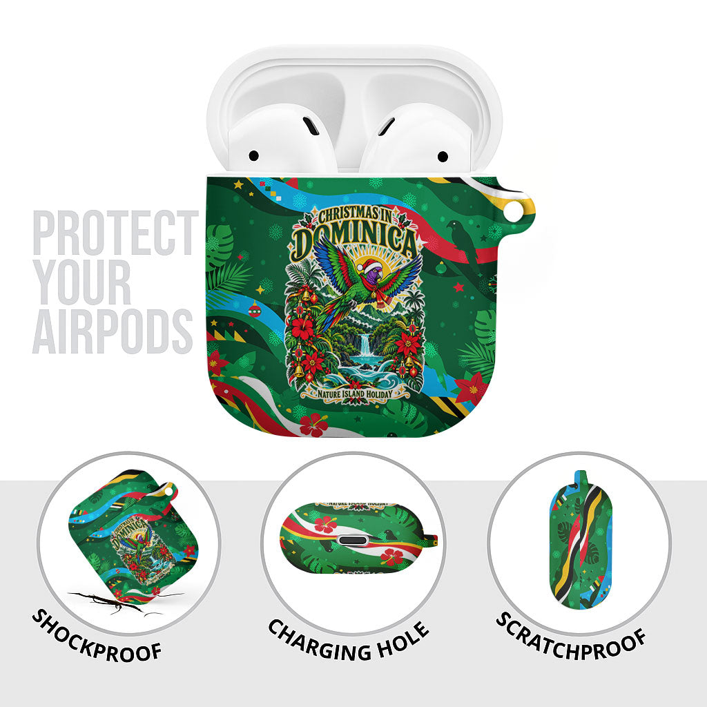 Dominica Sisserou Parrot Christmas AirPods Case Nature Island Tropical Botanical Winter Holiday