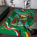 Dominica Sisserou Parrot Christmas Area Rug Nature Island Tropical Botanical Winter Holiday