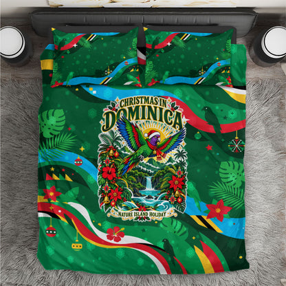Dominica Sisserou Parrot Christmas Bedding Set Nature Island Tropical Botanical Winter Holiday