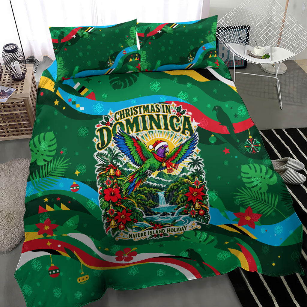 Dominica Sisserou Parrot Christmas Bedding Set Nature Island Tropical Botanical Winter Holiday
