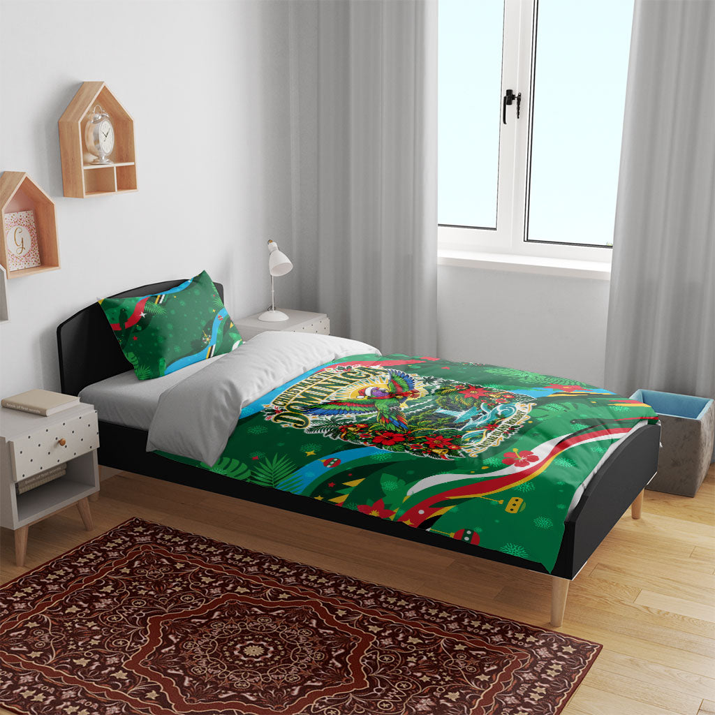 Dominica Sisserou Parrot Christmas Bedding Set Nature Island Tropical Botanical Winter Holiday