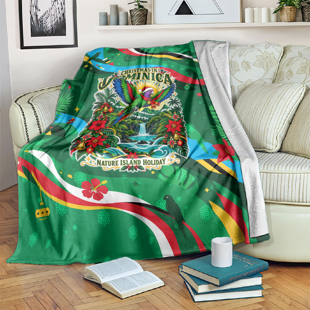 Dominica Sisserou Parrot Christmas Blanket Nature Island Tropical Botanical Winter Holiday
