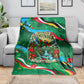 Dominica Sisserou Parrot Christmas Blanket Nature Island Tropical Botanical Winter Holiday