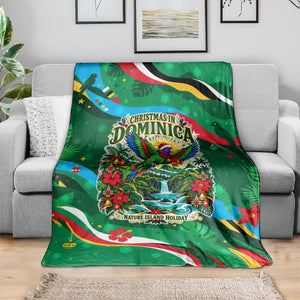 Dominica Sisserou Parrot Christmas Blanket Nature Island Tropical Botanical Winter Holiday