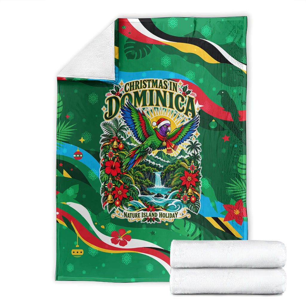 Dominica Sisserou Parrot Christmas Blanket Nature Island Tropical Botanical Winter Holiday