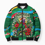 Dominica Sisserou Parrot Christmas Bomber Puffer Jacket Nature Island Tropical Botanical Winter Holiday