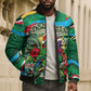 Dominica Sisserou Parrot Christmas Bomber Puffer Jacket Nature Island Tropical Botanical Winter Holiday