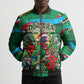 Dominica Sisserou Parrot Christmas Bomber Puffer Jacket Nature Island Tropical Botanical Winter Holiday