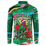 Dominica Sisserou Parrot Christmas Button Sweatshirt Nature Island Tropical Botanical Winter Holiday