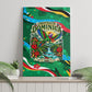 Dominica Sisserou Parrot Christmas Canvas Wall Art Nature Island Tropical Botanical Winter Holiday