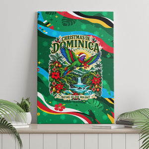 Dominica Sisserou Parrot Christmas Canvas Wall Art Nature Island Tropical Botanical Winter Holiday