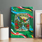 Dominica Sisserou Parrot Christmas Canvas Wall Art Nature Island Tropical Botanical Winter Holiday