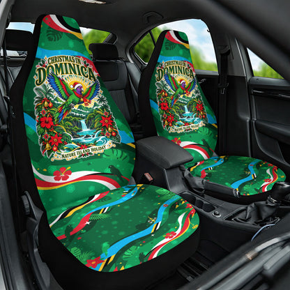 Dominica Sisserou Parrot Christmas Car Seat Cover Nature Island Tropical Botanical Winter Holiday