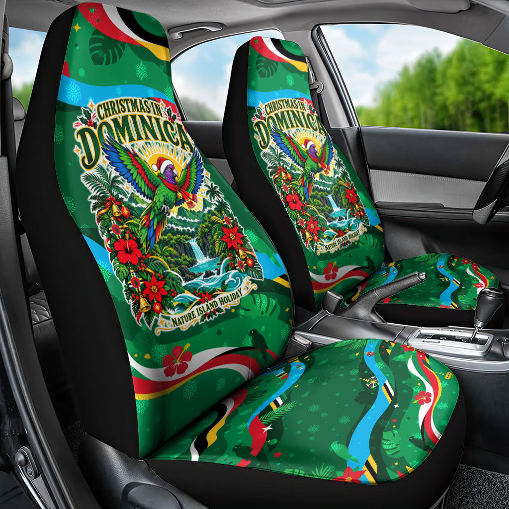 Dominica Sisserou Parrot Christmas Car Seat Cover Nature Island Tropical Botanical Winter Holiday